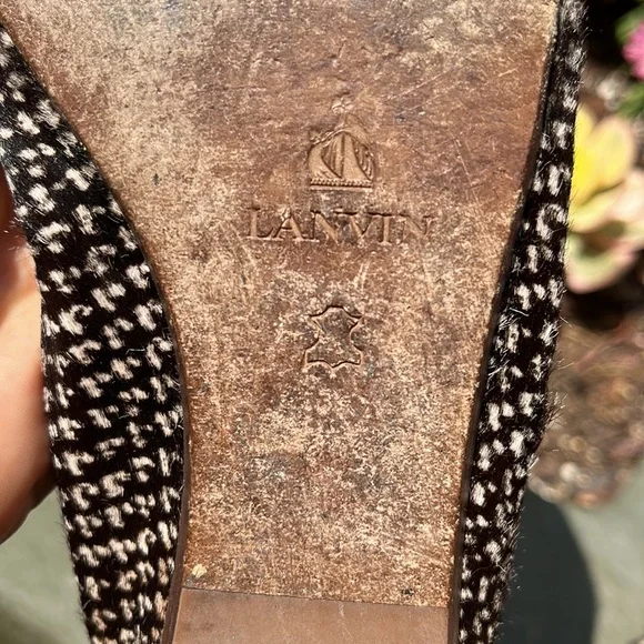 Lanvin ballet flats size 38 black and white pattern - Picture 4 of 6